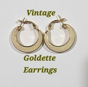 Vintage Goldette Gold and Enamel Earrings